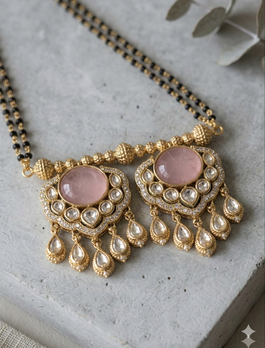 Blush Regal Mangalsutra - Pink
(With high polish chain)