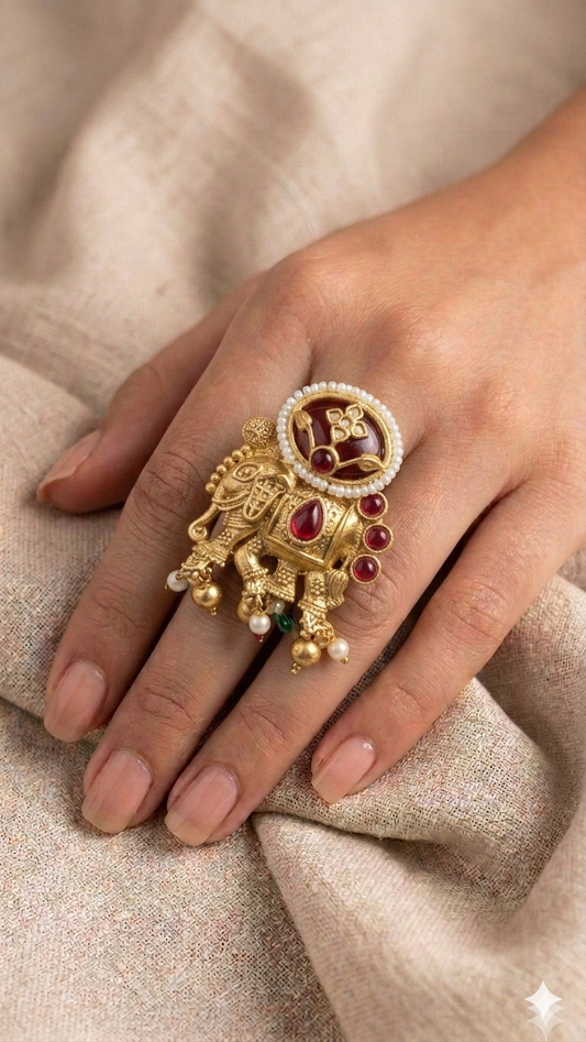 Elephant Temple Ring