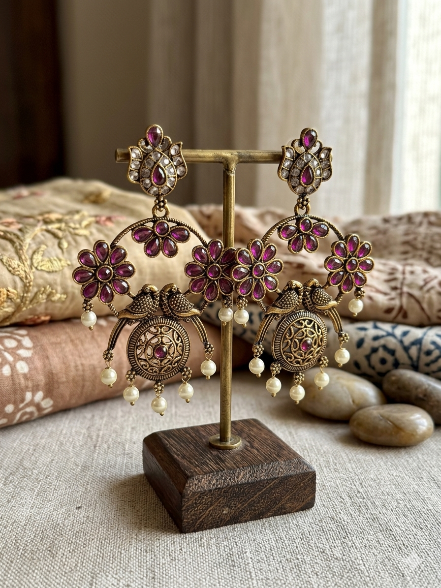 Gulnaar Chandbali Purple