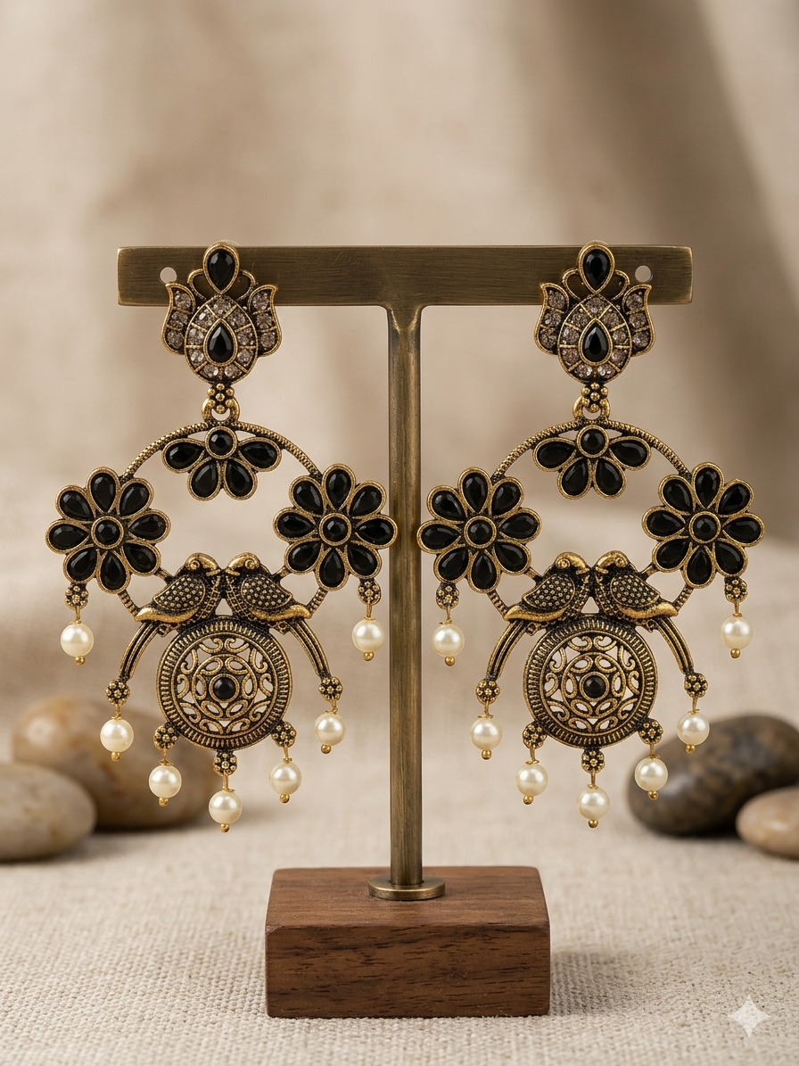 Gulnaar Chandbali Black