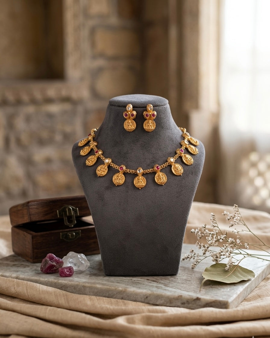 Lakshmi Coin Minimal Necklace