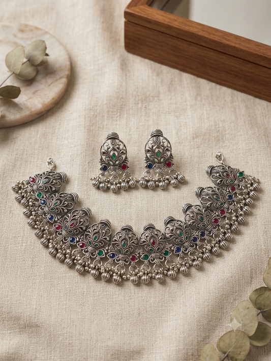 Aabha Multi Oxidised Set