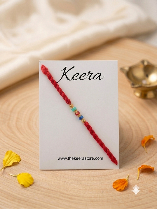 3 Stone Red Dori Rakhi