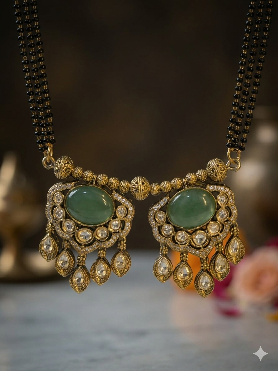 Blush Regal Mangalsutra - Sea Green