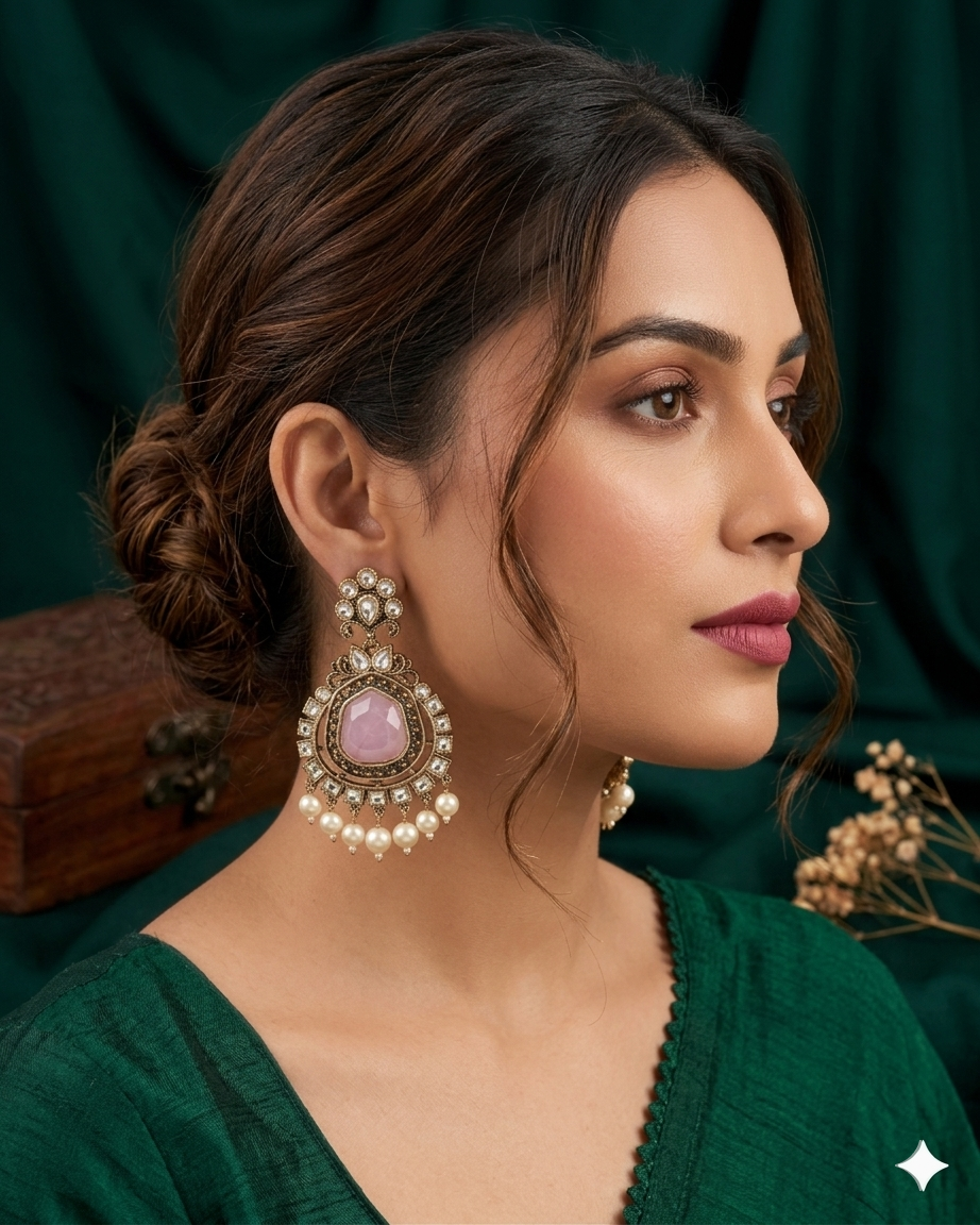 Jiya Kundan Pastel Earring