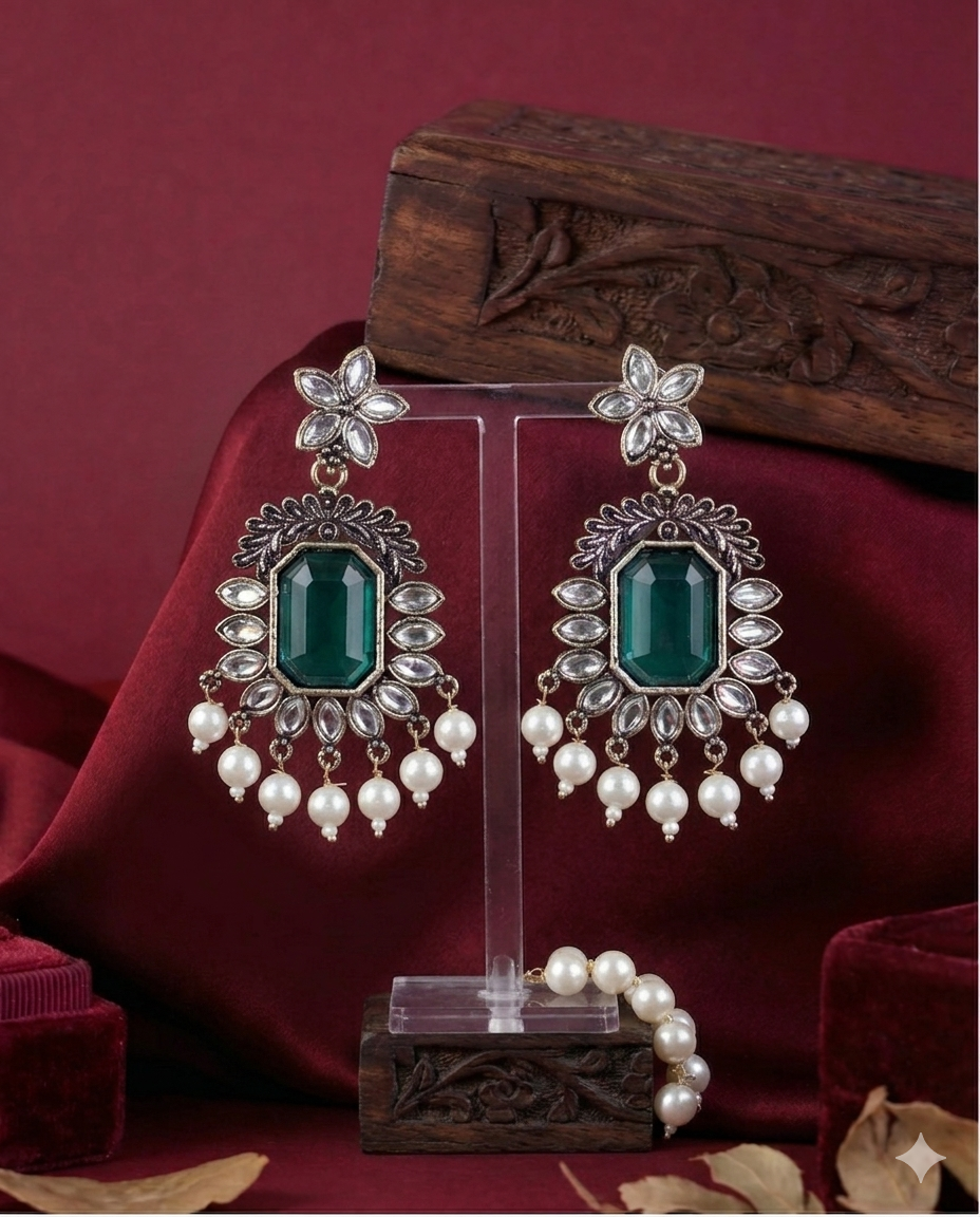 Manila Green Jhumka
