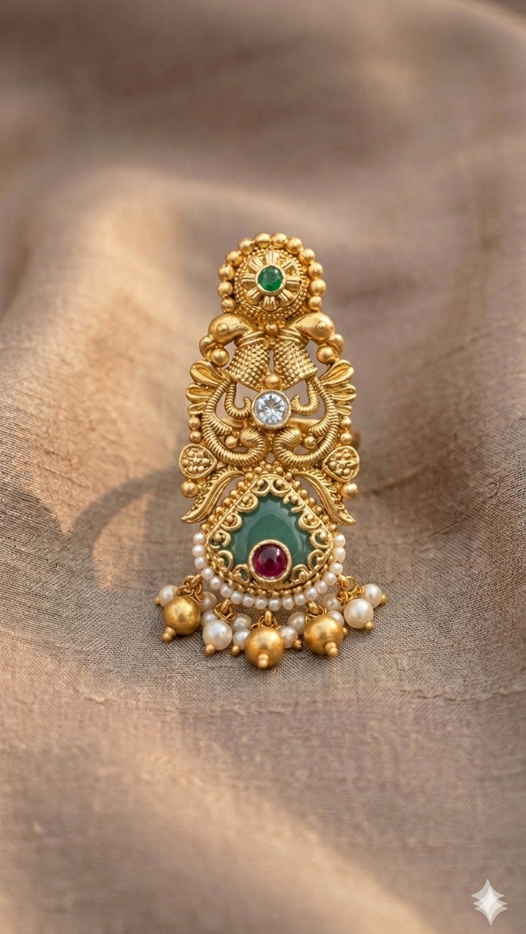 Charvi Temple Ring Free Size