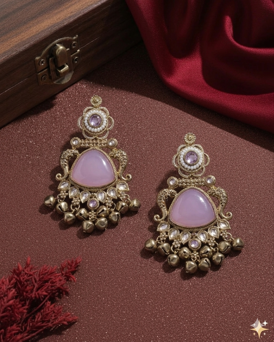 Reeyansh Premium Kashmiri Jhumka Pastel Pink