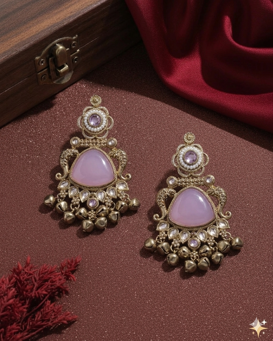 Reeyansh Premium Kashmiri Jhumka Pastel Pink