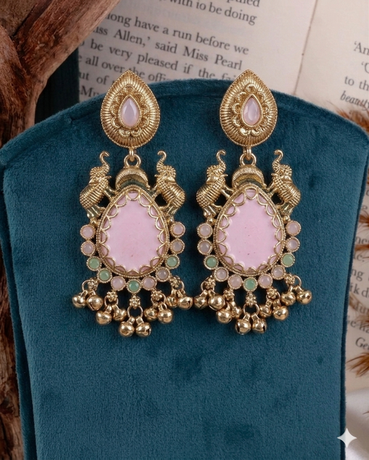 Sheher Premium Kashmiri Earring Pink