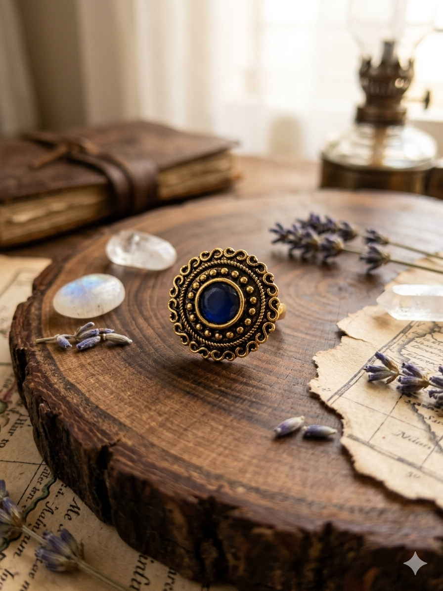 Teejh Gold Oxidised - Navy Blue