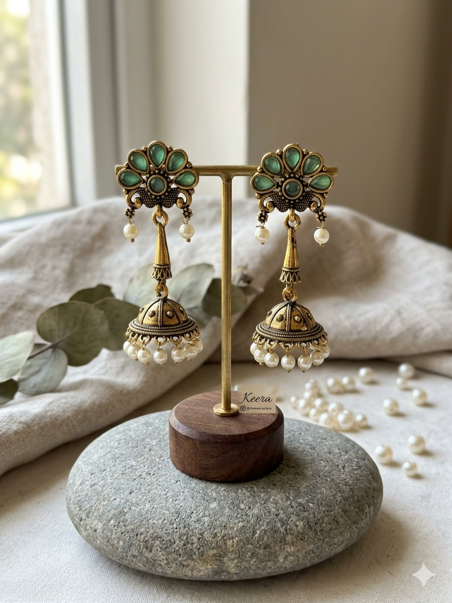 Lavanya Jhumka Green