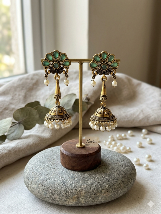 Lavanya Jhumka Green