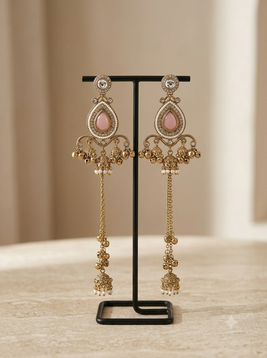 Nazaakat Kashmiri Jhumka - Blush Pink