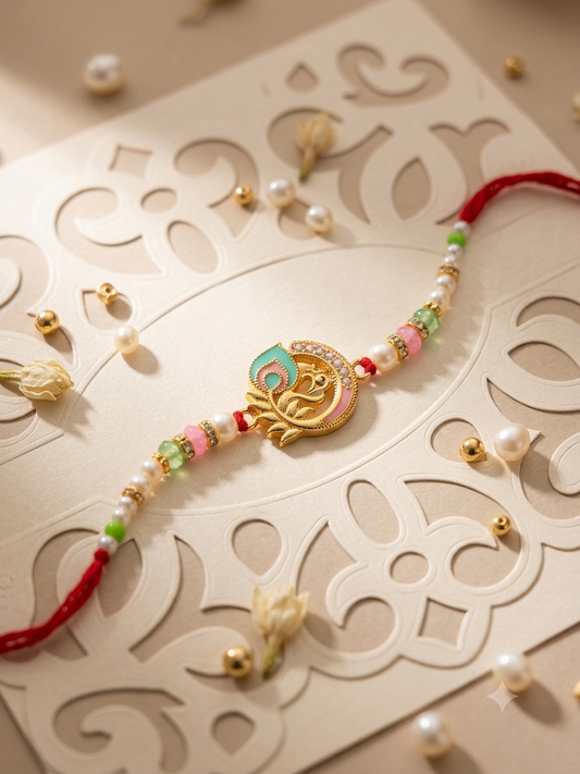 Set of 3 Om Peacock Rakhi