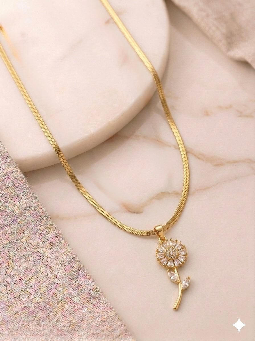 Crystal Flower Neckset