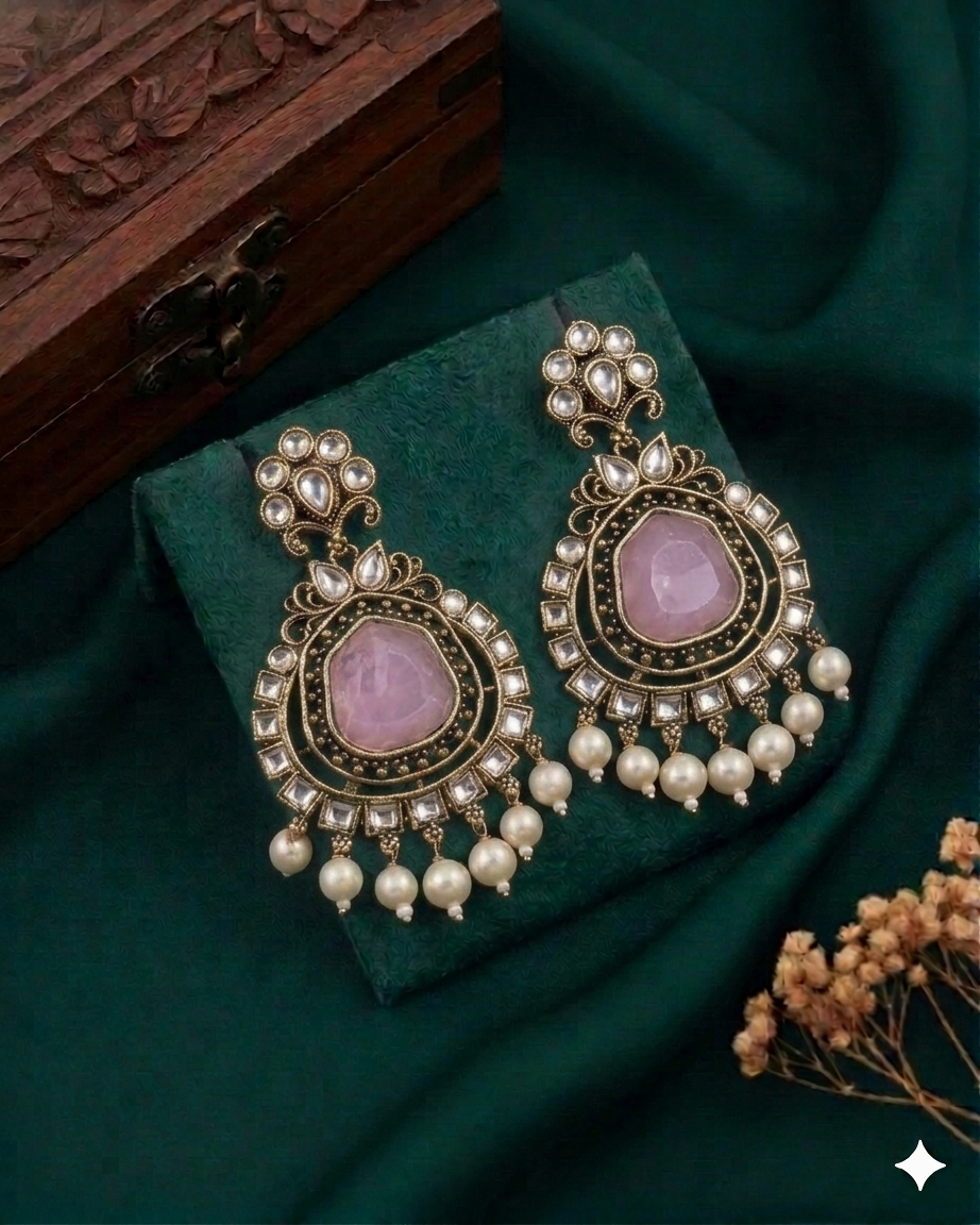 Jiya Kundan Pastel Earring