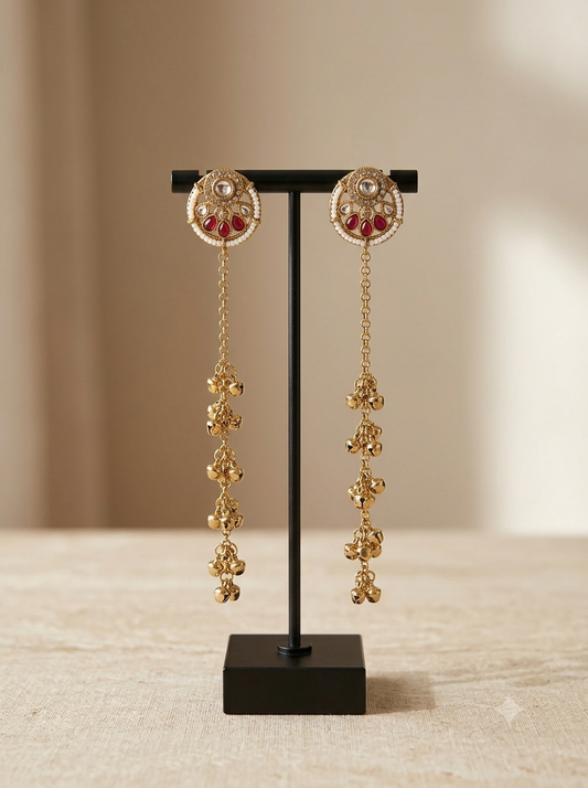 Rajvalli Kashmiri Jhumka - Red