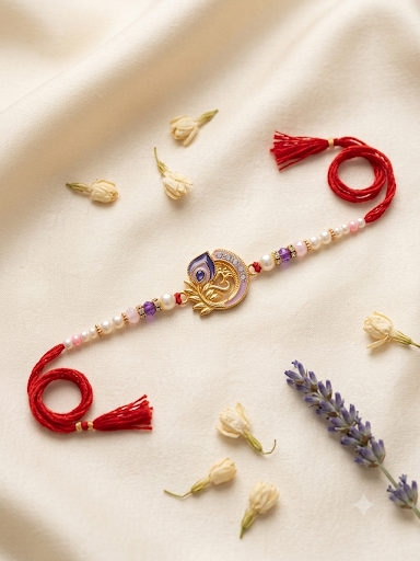 Set of 3 Om Peacock Rakhi