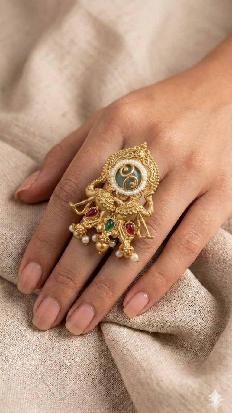 Samragni Jhumka Ring Free Size