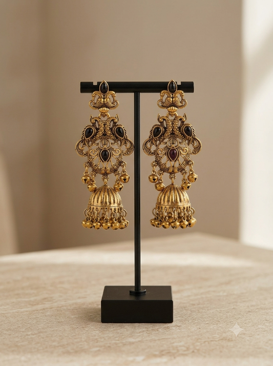Virasat Jhumka - Black