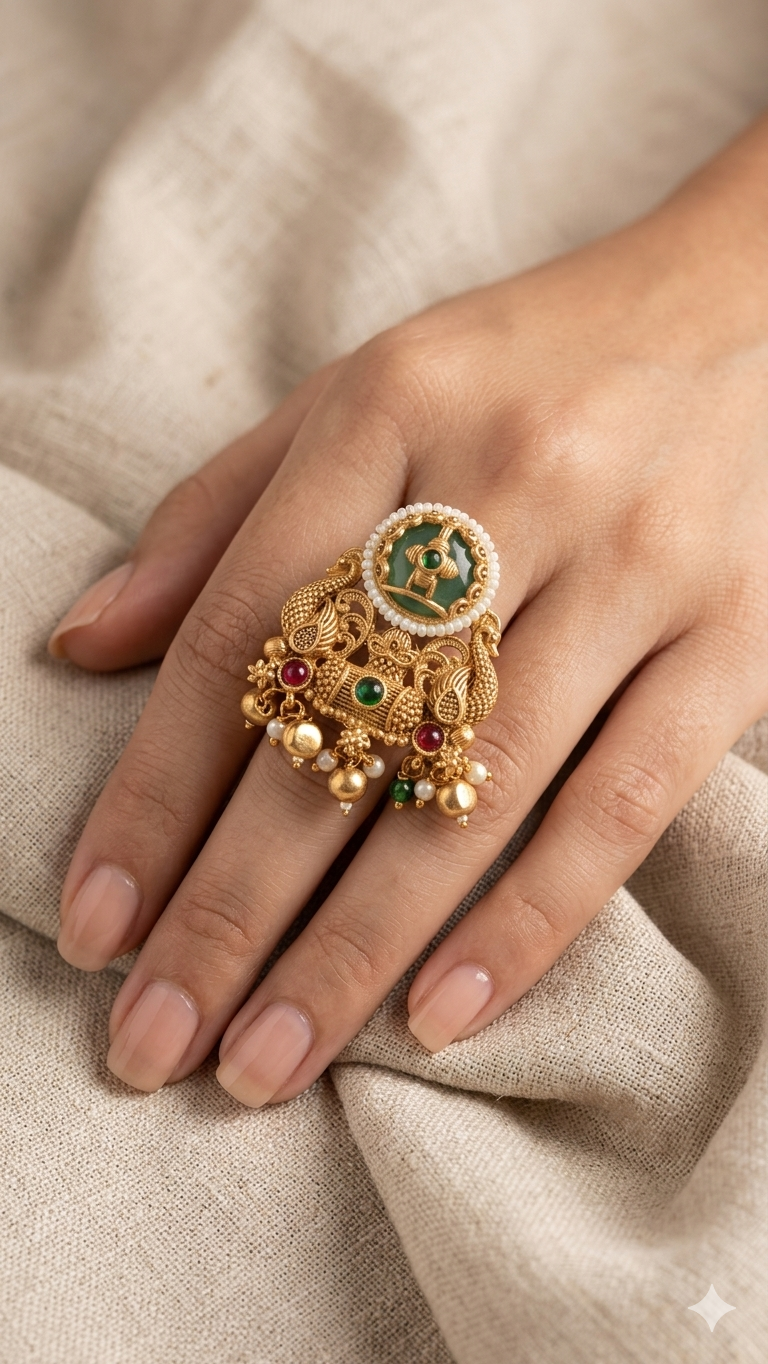 Aparajita Statement Ring Free Size