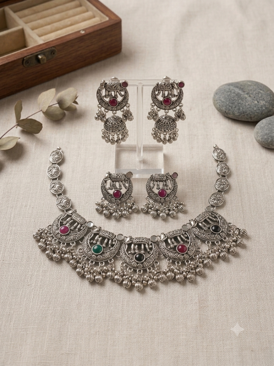 Meher Oxidised Set