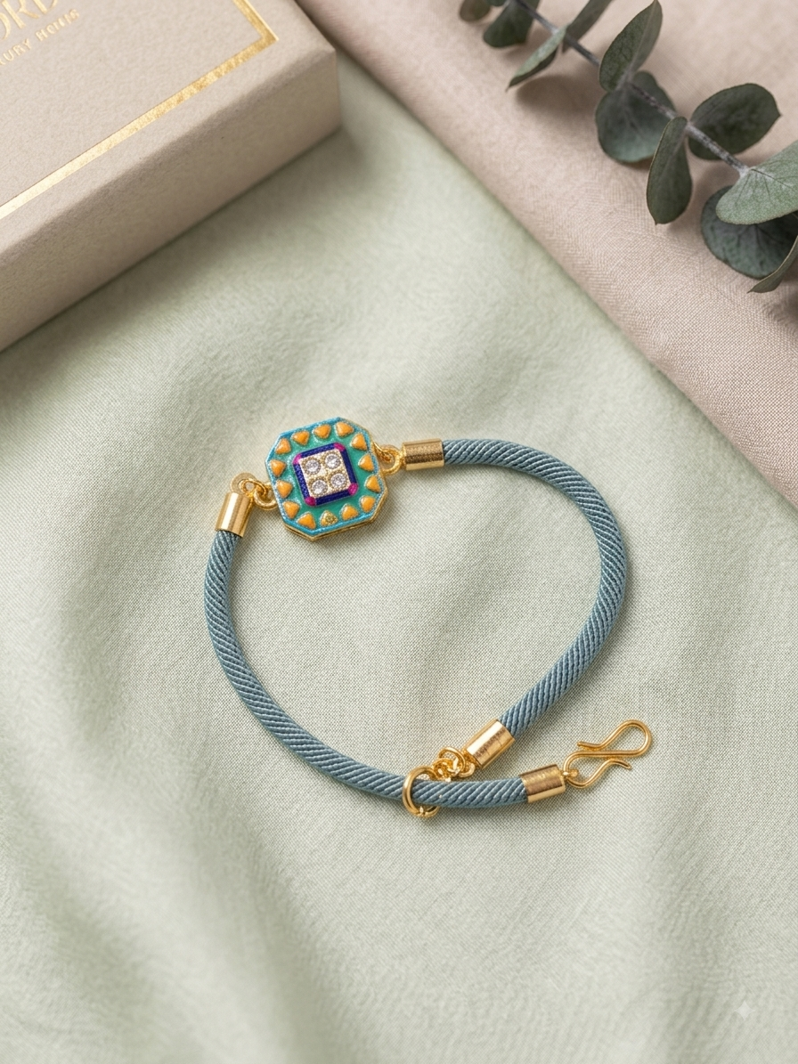 Enamel Sacred Blue unisex Rakhi Band