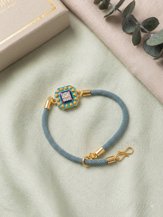 Enamel Sacred Blue unisex Rakhi Band