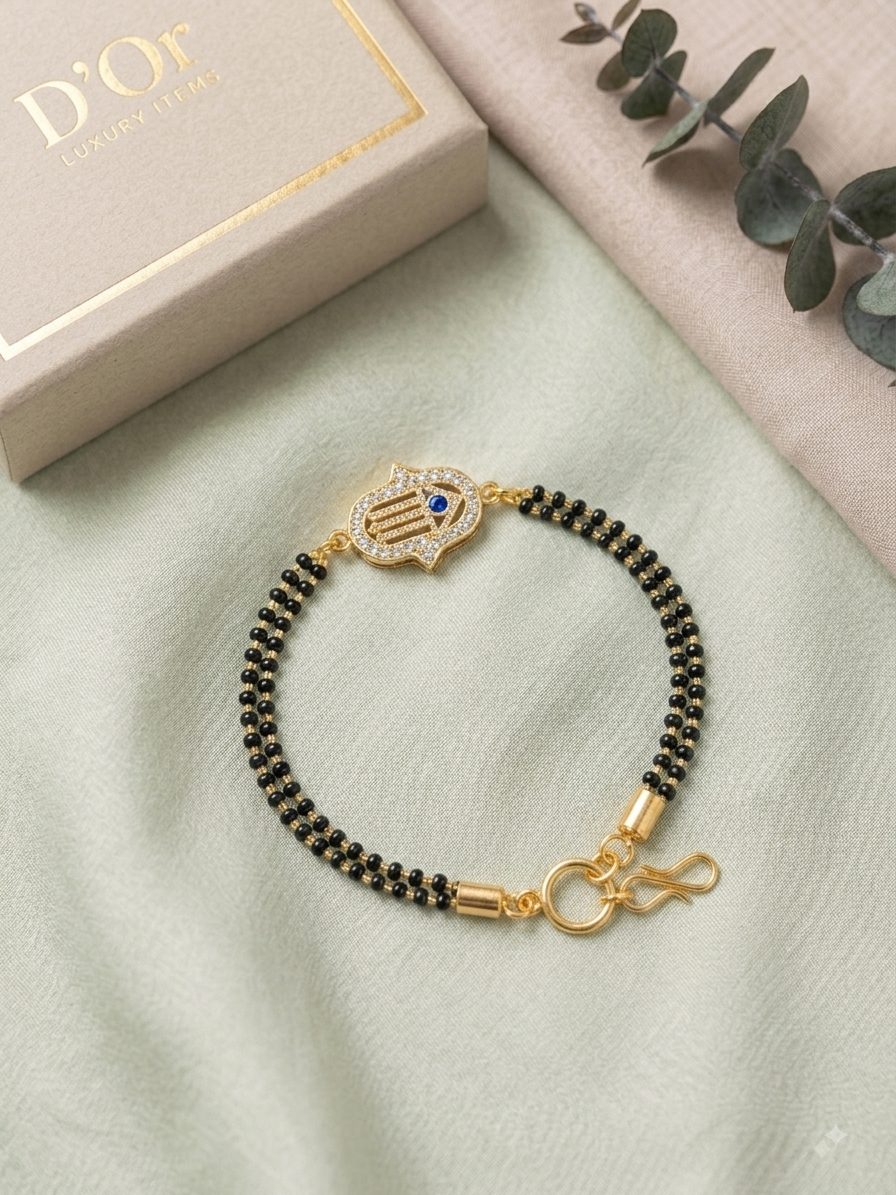 Evil Eye Hamsa Mangalsutra Bracelet Rakhi