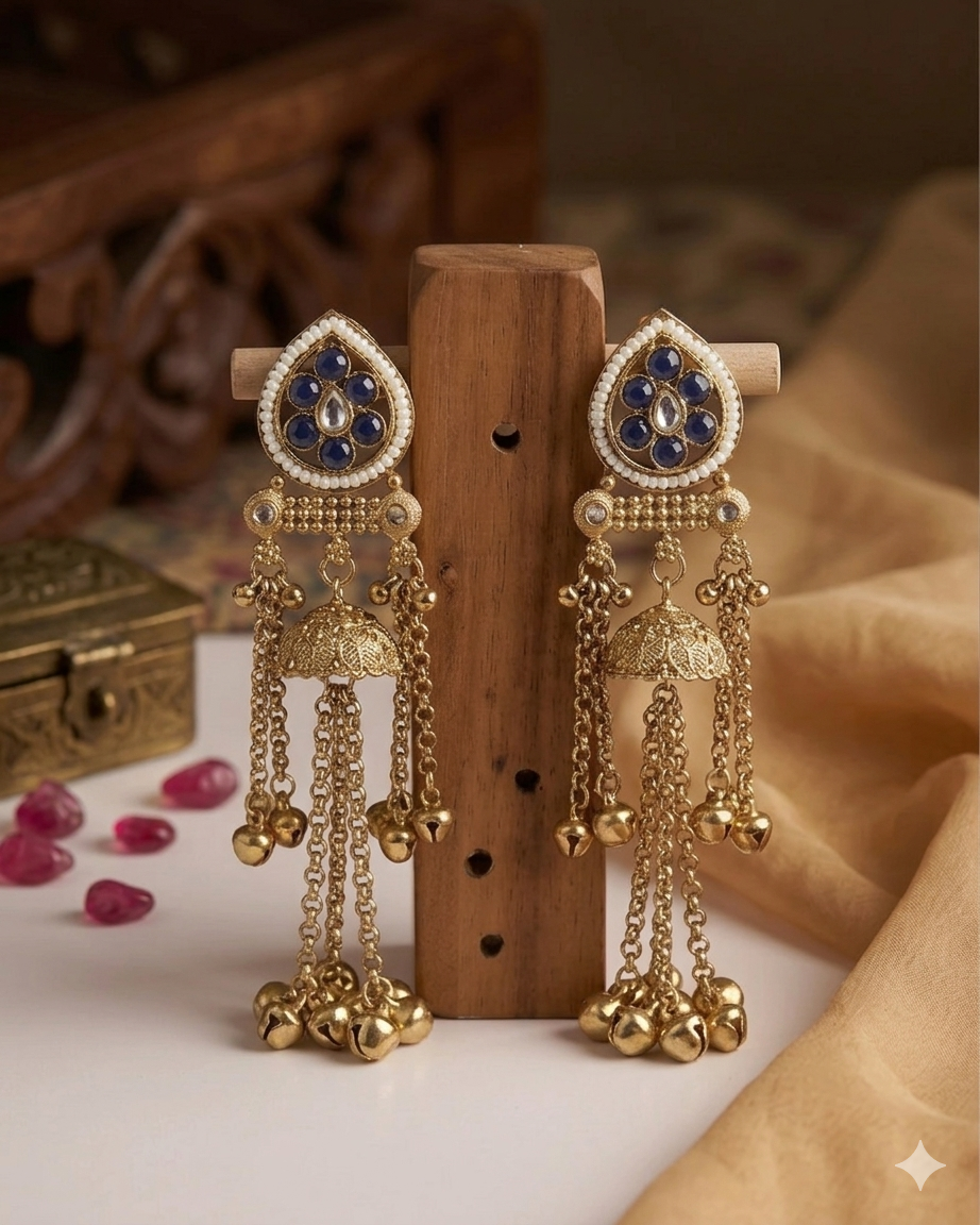 Dhairya Kashmiri Jhumka Navy Blue