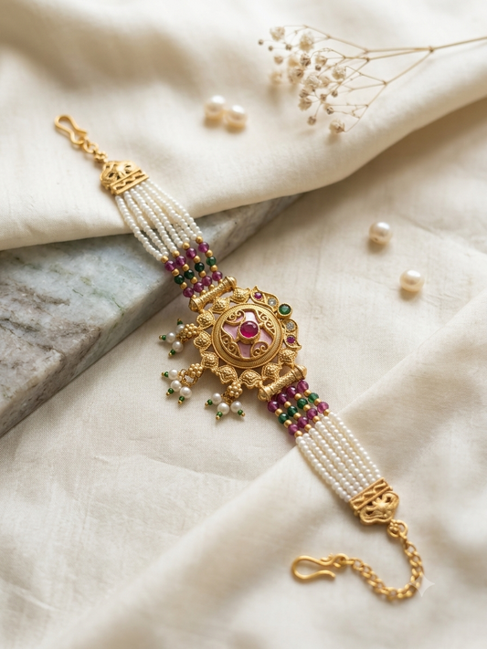 Jhumur Bracelet Rakhi Pink