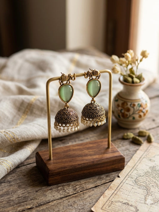 Gajraj Jhumka Sea Green
