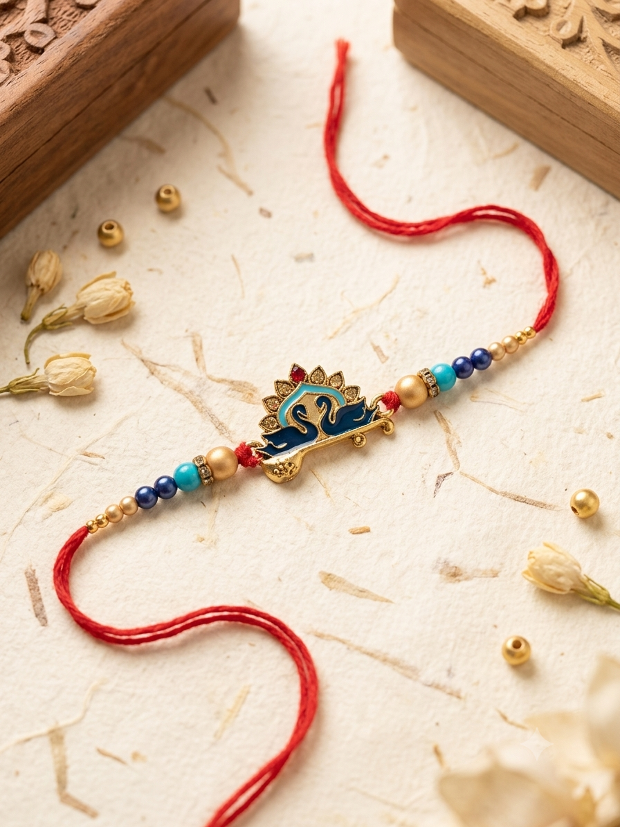 Traditional Twin Peacock Rakhi
