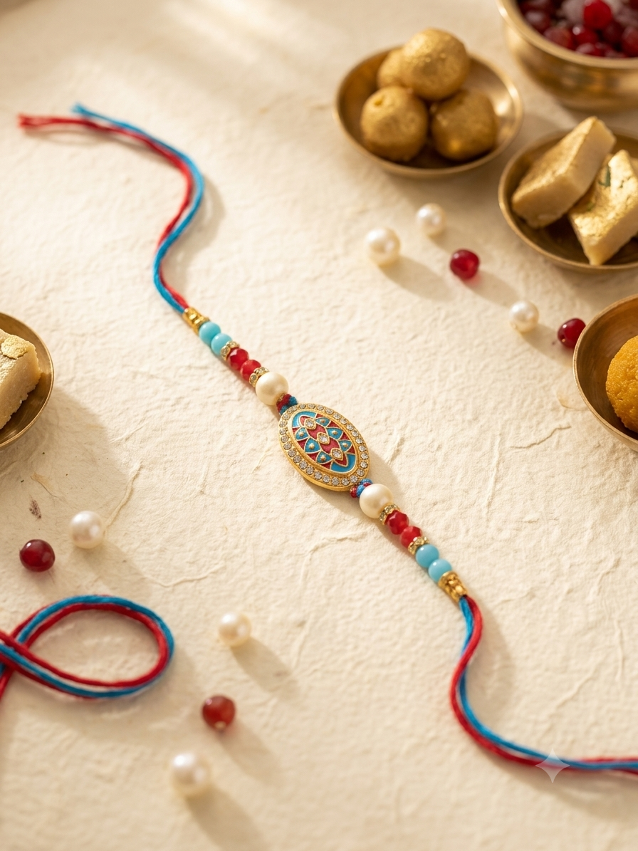 Set of 3 Traditional Enamel Rakhi