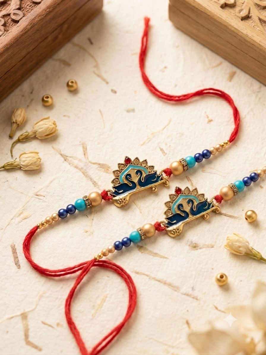Traditional Twin Peacock Rakhi