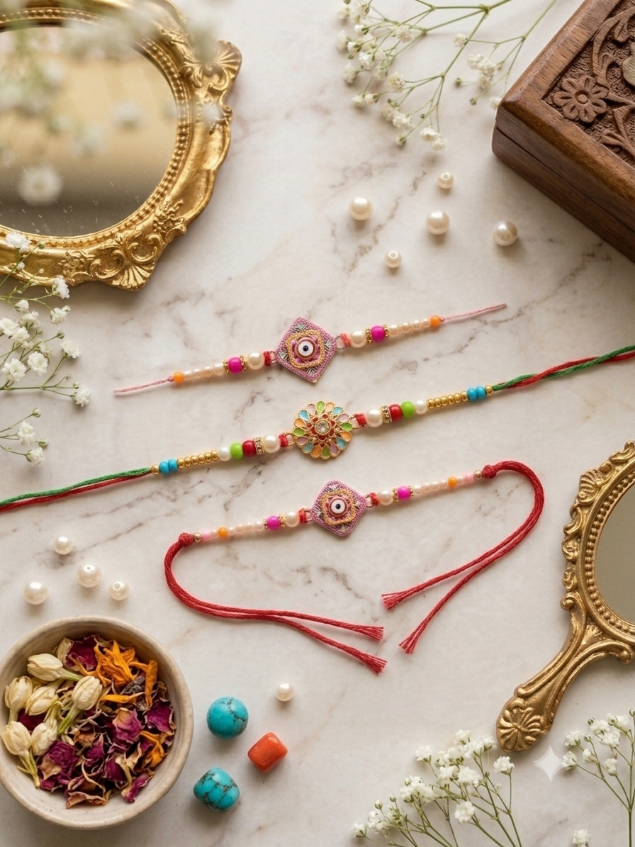 Traditional Set of 3 Rakhi Enamel