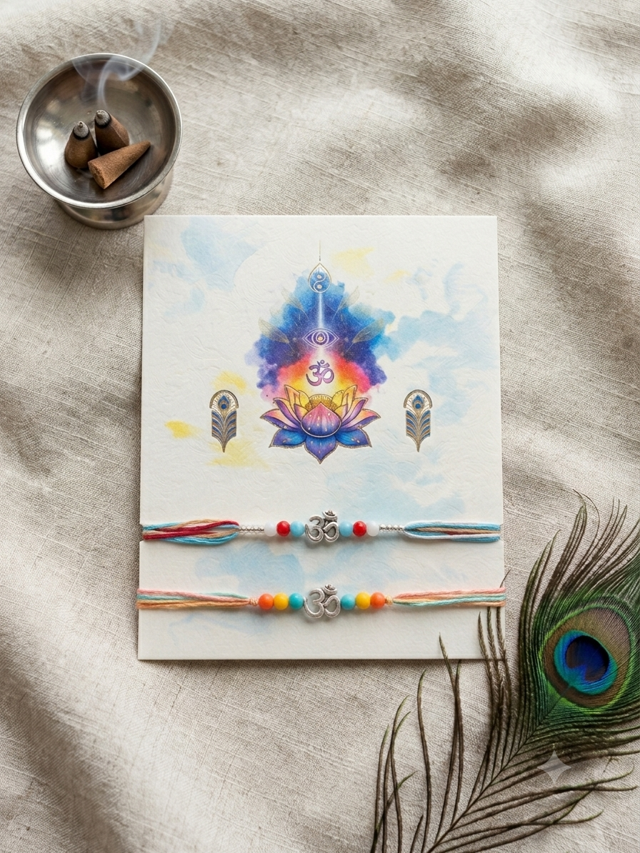 Mini OM Rakhi Set of 2