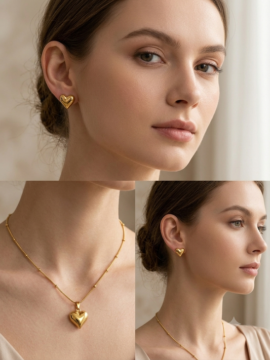 Statement Mini Heart Neckset with Earrings