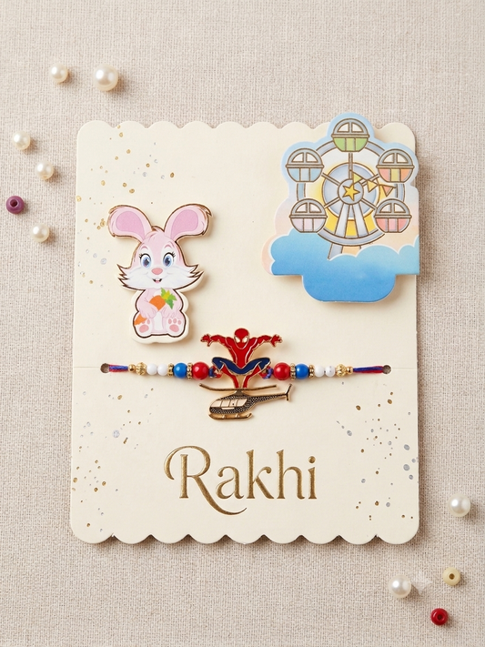 Kids Mini Spidy Helicopter Rakhi Set of 2