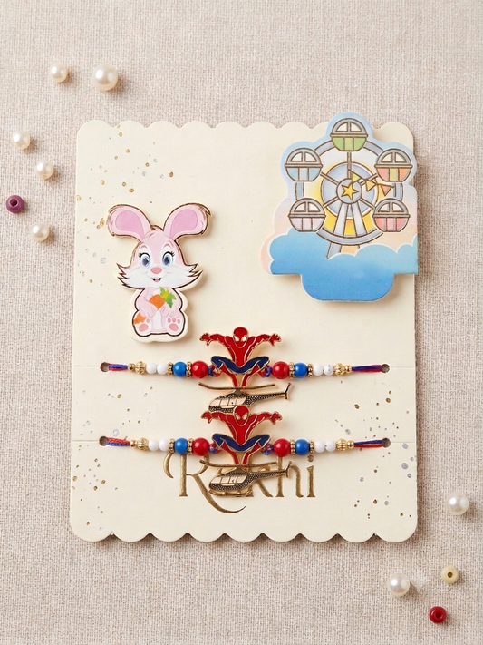 Kids Mini Spidy Helicopter Rakhi Set of 2