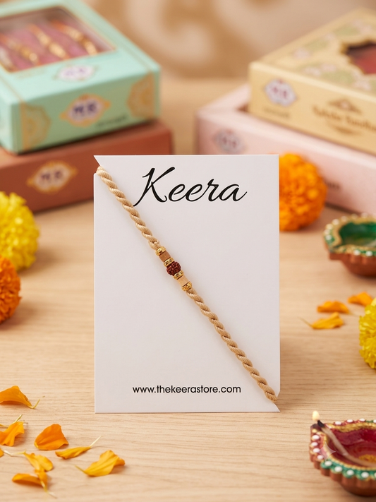 Rudraksha Dori Rakhi - White