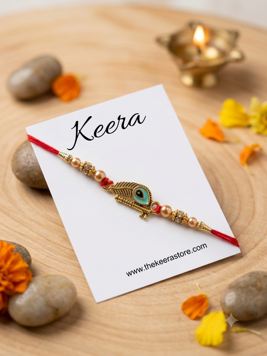 Peacock Feather Dori Rakhi