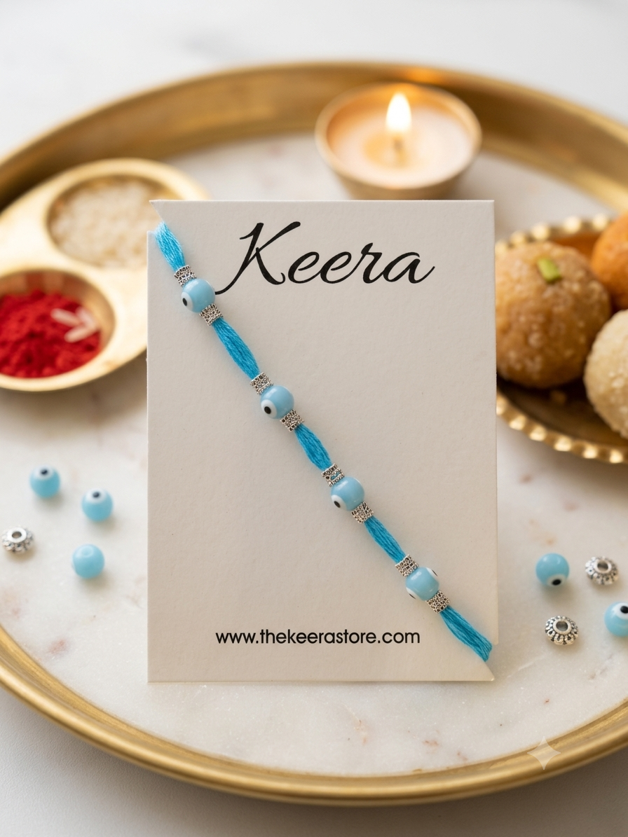 Evil Eye Dori Rakhi - Sky Blue