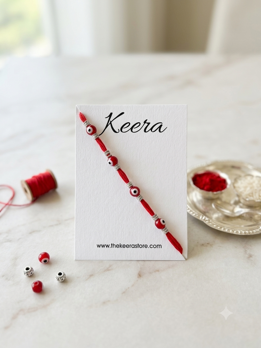 Evil Eye Dori Rakhi - Red