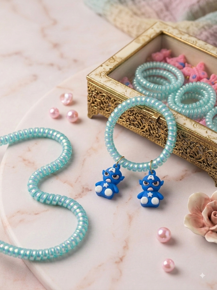 Blue Teddy Spiral Kids Rakhi