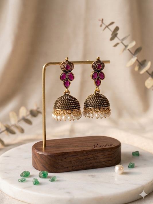 Pearl Drop Jhumka Rani