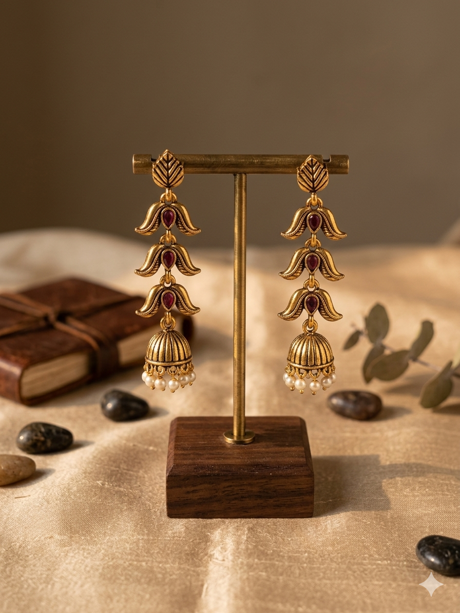 Traditional Tassel Jhumka Maroon