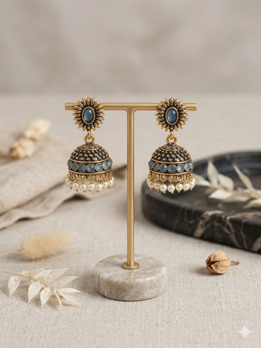 Royal Amara Jhumka Blue