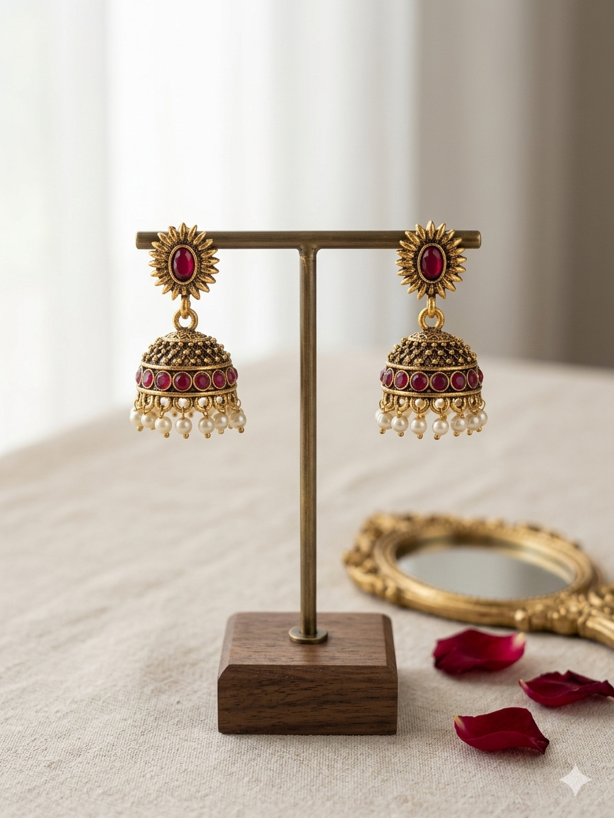 Royal Amara Jhumka Pink